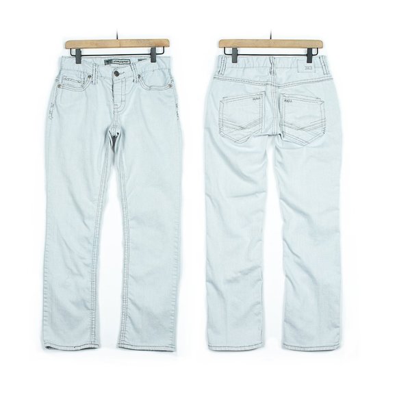 BKE Other - BKE Aiden Straight White Thick Stitch Denim